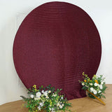 7.5ft Burgundy Metallic Shimmer Tinsel Spandex Round Backdrop, 2-Sided Wedding Arch Cover