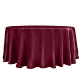 120 inches Burgundy Satin Round Tablecloth