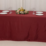 Burgundy Seamless Lamour Satin Rectangle Tablecloth - 90x156inch for 8 Foot Table