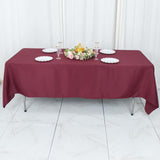 60"x102" Burgundy Premium Polyester Rectangular Tablecloth - 220GSM