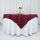 54"x54" Burgundy Premium Polyester Square Table Overlay - 220GSM