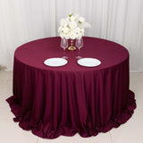 132inch Burgundy Premium Scuba Wrinkle Free Round Tablecloth, Scuba Polyester Tablecloth