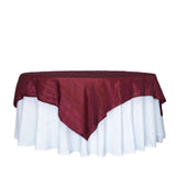 90inch Accordion Crinkle Taffeta Table Overlay - Burgundy