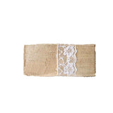 10 Pack | 4x8inch Natural Burlap/Lace Single Set Silverware Holder Pouch