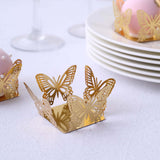 50 Pack | 4inch Mini Metallic Gold Butterfly Cupcake Wrappers