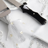 Bride and Groom Cake Server Party Favors Set, Stainless Steel Wedding Cake Knife And Server Set