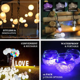 12 Pack Warm White Bullet LED Vase Lights with String | Waterproof Balloon Lantern Lights