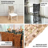 Matte Champagne Big Payette Sequin Chiavari Chair Slipcover