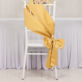 5 Pack Champagne Lamour Satin Chair Sashes, Chair Bows - 6x106inch