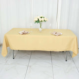 60"x102" Champagne Premium Polyester Rectangular Tablecloth - 220GSM