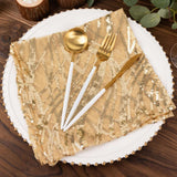 Champagne Wave Embroidered Sequin Mesh Dinner Napkin, Reusable Decorative Napkin