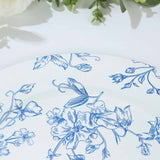 6 Pack White Blue French Toile Acrylic Charger Plates