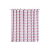 White/Blush Chevron Print Thermal Blackout Window Curtain Grommet Panels, Noise Cancelling Curtains