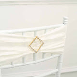 2inch Gold Diamond Metal Chair Sash Bow Pin, Rhinestone Chair Wrap Band Buckle Brooch