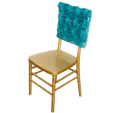 16inch Turquoise Satin Rosette Chiavari Chair Caps, Chair Back Covers