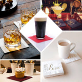 50-Pack Paper Beverage Napkins Cinnamon Brown - 2 Ply Disposable Soft 18GSM Cocktail