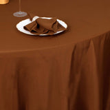 108" Cinnamon Brown Polyester Round Tablecloth