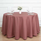 108" Cinnamon Rose Polyester Round Tablecloth