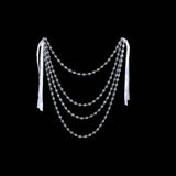 16inch Clear Faux Pearl Beaded Chiavari Chair Back Garland Sash