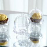 12 Pack 3" Clear Fillable Mini Pedestal Cake Stand Favor Boxes, Candy Treat Gift Boxes With Dome Lid