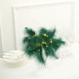 15inch LED Hunter Emerald Green Feather Table Lamp Desk Light