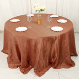 132inch Terracotta Accordion Crinkle Taffeta Seamless Round Tablecloth