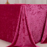 Fuchsia Seamless Premium Crushed Velvet Rectangle Tablecloth - 90x132inch for 6 Foot Table