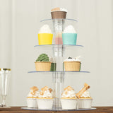 4-Tier Clear Round Acrylic Cupcake Tower Stand, Heavy Duty Cake Stand Dessert Display