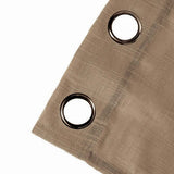 2 Pack | Handmade Taupe Faux Linen Curtains 52x64inch Curtain Panels With Chrome Grommets