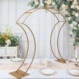 38inch Gold Metal Floral Arch Frame Table Display Stand With Curvy Design, Large Table Centerpiece