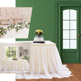 21FT Extra Long Tulle & Satin Table Skirt