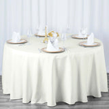 108" Ivory Premium Polyester Round Tablecloth - 220GSM