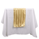 12x108inch Champagne Satin Stripe Table Runner, Elegant Tablecloth Runner