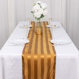 12x108inch Gold Satin Stripe Table Runner, Elegant Tablecloth Runner