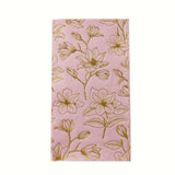 50 Pack Dusty Rose 2-Ply Paper Party Napkins with Gold Magnolia Flowers Print#whtbkgd