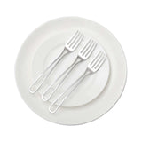 24 Pack | 7inch Silver Modern Hollow Handle Design Plastic Forks, Disposable Silverware