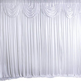 20ftx10ft Classic White Satin Double Drape Formal Event Curtain Panel