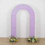 8ft Lavender Lilac Spandex Fitted Open Arch Wedding Arch Cover, Double-Sided U-Shaped Backdrop