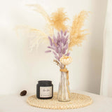 50 Pack | 15inch Lavender Lilac Rabbit Tail Dried Pampas Grass , Boho Flower Arrangement Sprays
