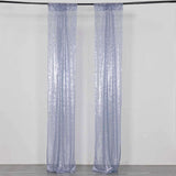 2 Pack Dusty Blue Sequin Event Curtain Drapes with Rod Pockets, Seamless Backdrop