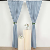 2 Pack Dusty Blue Polyester Event Curtain Drapes, 10ftx8ft Backdrop Event Panels With Rod Pockets