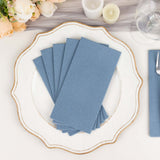 20 Pack | Dusty Blue Soft Linen-Feel Airlaid Paper Dinner Napkins