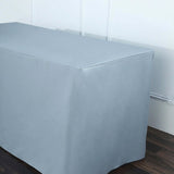 6FT Dusty Blue Fitted Polyester Rectangular Table Cover