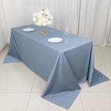 90x132inch Dusty Blue Premium Scuba Wrinkle Free Rectangular Tablecloth, Seamless Scuba Polyester