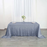 90inch x 132inch Dusty Blue Premium Sequin Rectangle Tablecloth