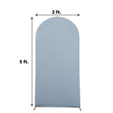 5ft Matte Dusty Blue Spandex Fitted Chiara Backdrop Stand Cover For Round Top Wedding Arch