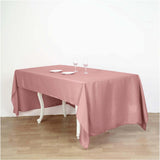 60"x126" Dusty Rose Polyester Rectangular Tablecloth