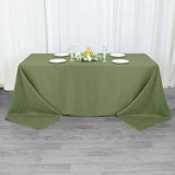 90x132inch Eucalyptus Sage Green 200 GSM Seamless Premium Polyester Rectangular Tablecloth