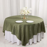 Dusty Sage Green Accordion Crinkle Taffeta Square Table Overlay