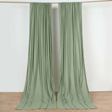 2 Pack Dusty Sage Green Durable Flame Resistant Scuba Polyester Curtain Panel Backdrops